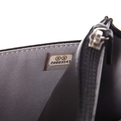 Chanel Lambskin Camellia Embossed Wallet On Chain WOC Black 8 of 10