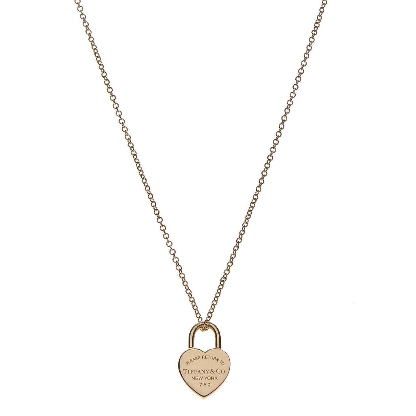 18K Yellow Gold Return to Heart Tag Pendant Necklace