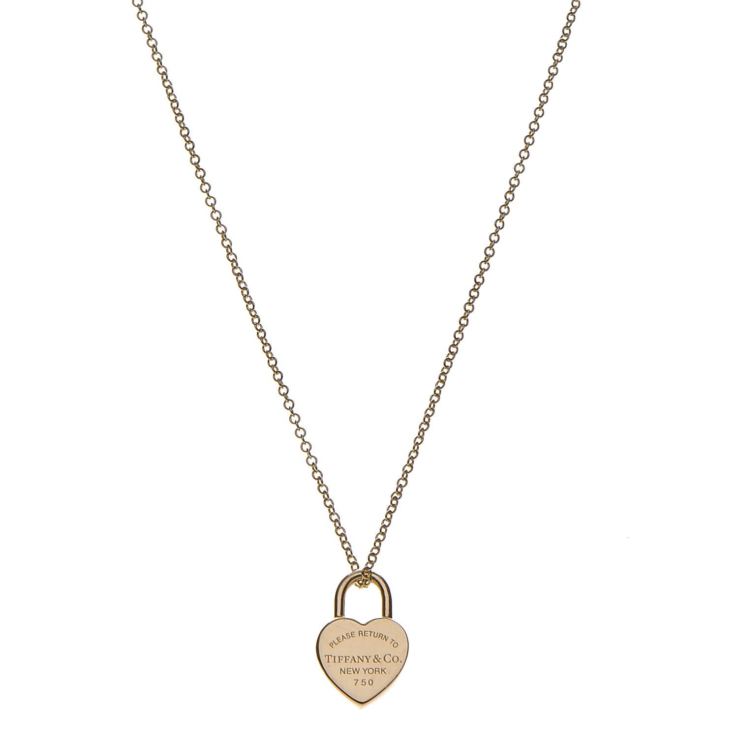 Tiffany 18K Yellow Gold Return to Heart Tag Pendant Necklace 1 of 10