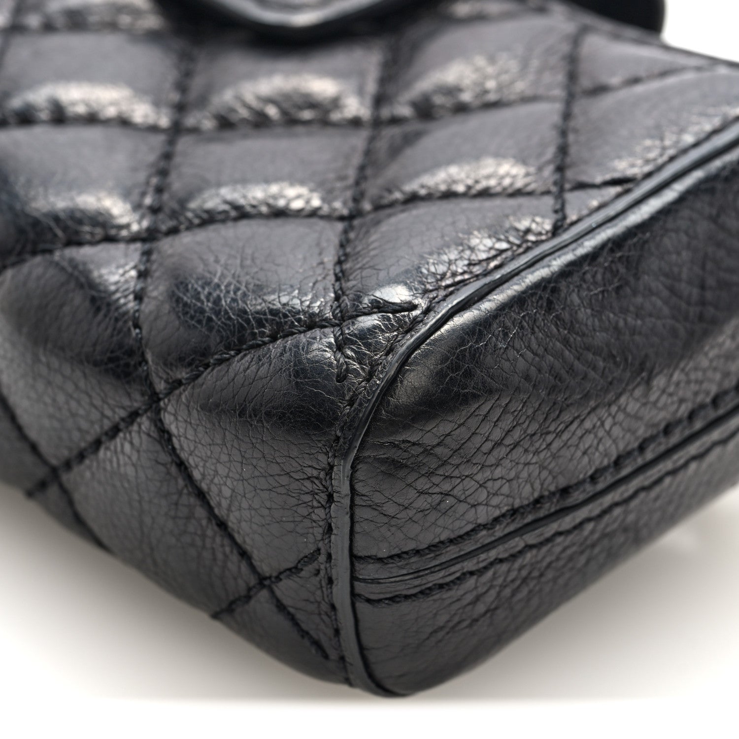 Chanel Caviar Quilted Mini Phone Holder Clutch With Chain Black 10 of 10