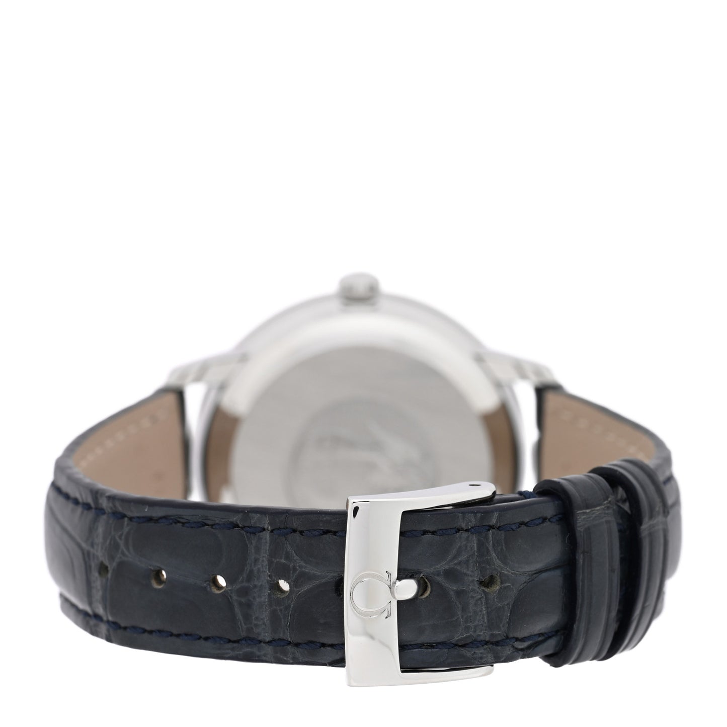 Stainless Steel Alligator Diamond 32.7mm De Ville Prestige Automatic Watch Blue 424.13.33.20.53.001