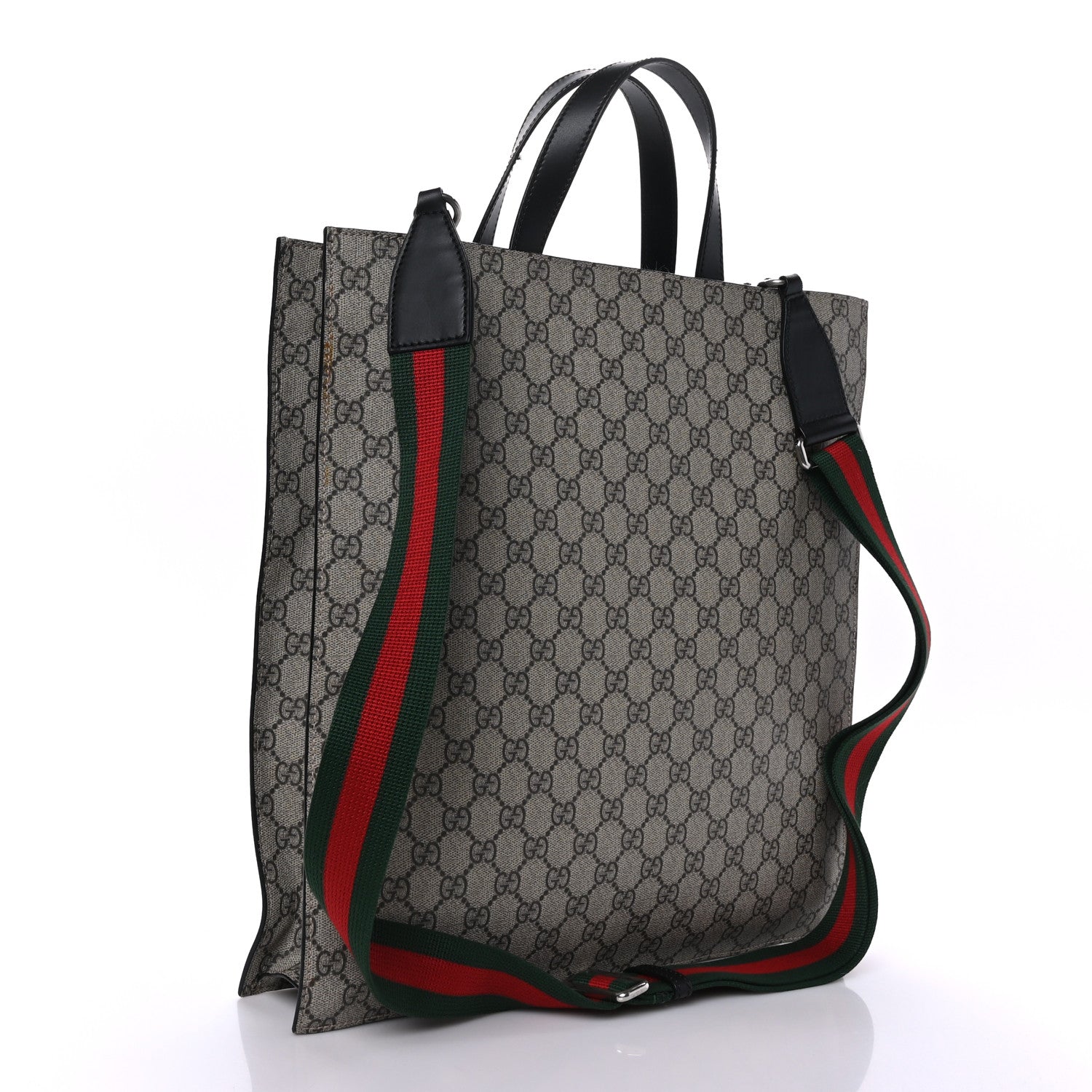 Gucci Soft GG Supreme Monogram Web Vertical Tote Black 2 of 10
