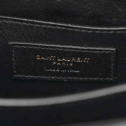Saint Laurent Calfskin Crocodile Embossed Mini Classic Monogram Cassandra Top Handle Green 6 of 11