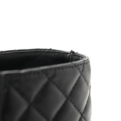 Chanel Shiny Lambskin Quilted Lace Up Combat Boots 38 Black 8 of 8