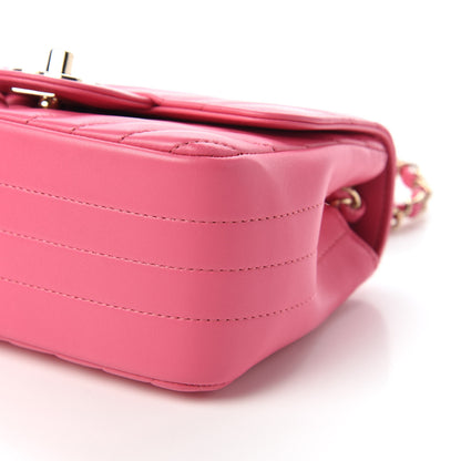 Chanel Lambskin Chevron Quilted Mini Square Flap Pink 7 of 11