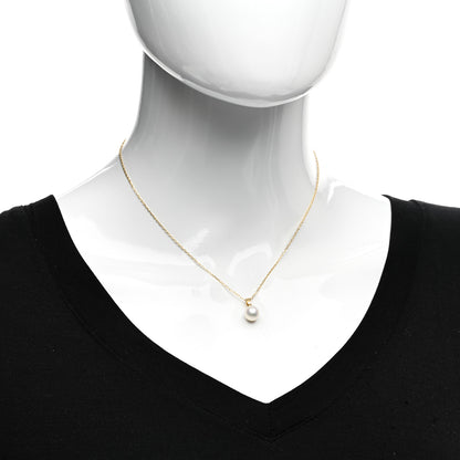 Mikimoto 18K Yellow Gold 8mm Akoya Pearl Drop Pendant Necklace 2 of 4