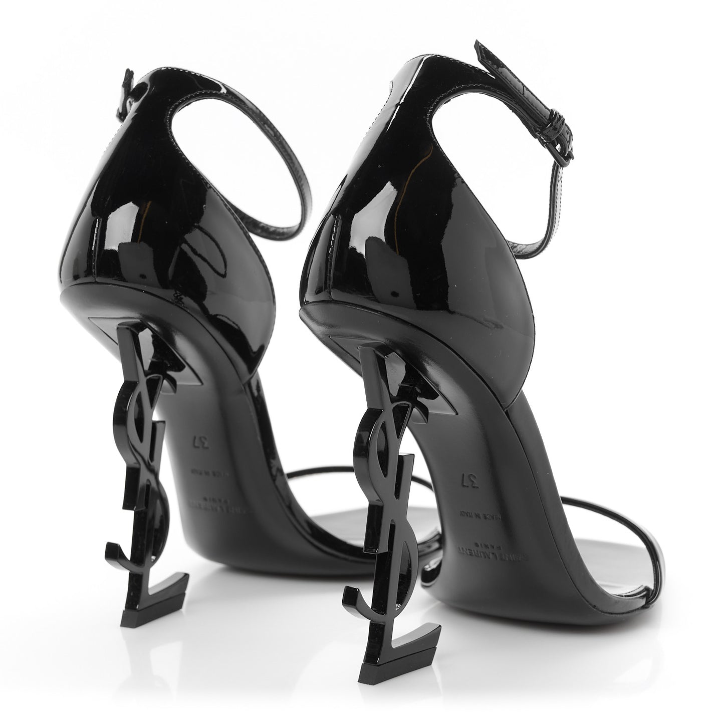 Patent Calfskin Opyum 110 Sandals 37 Black