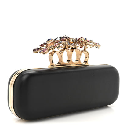 Alexander McQueen Nappa Crystal Knuckle Box Clutch Black 3 of 10
