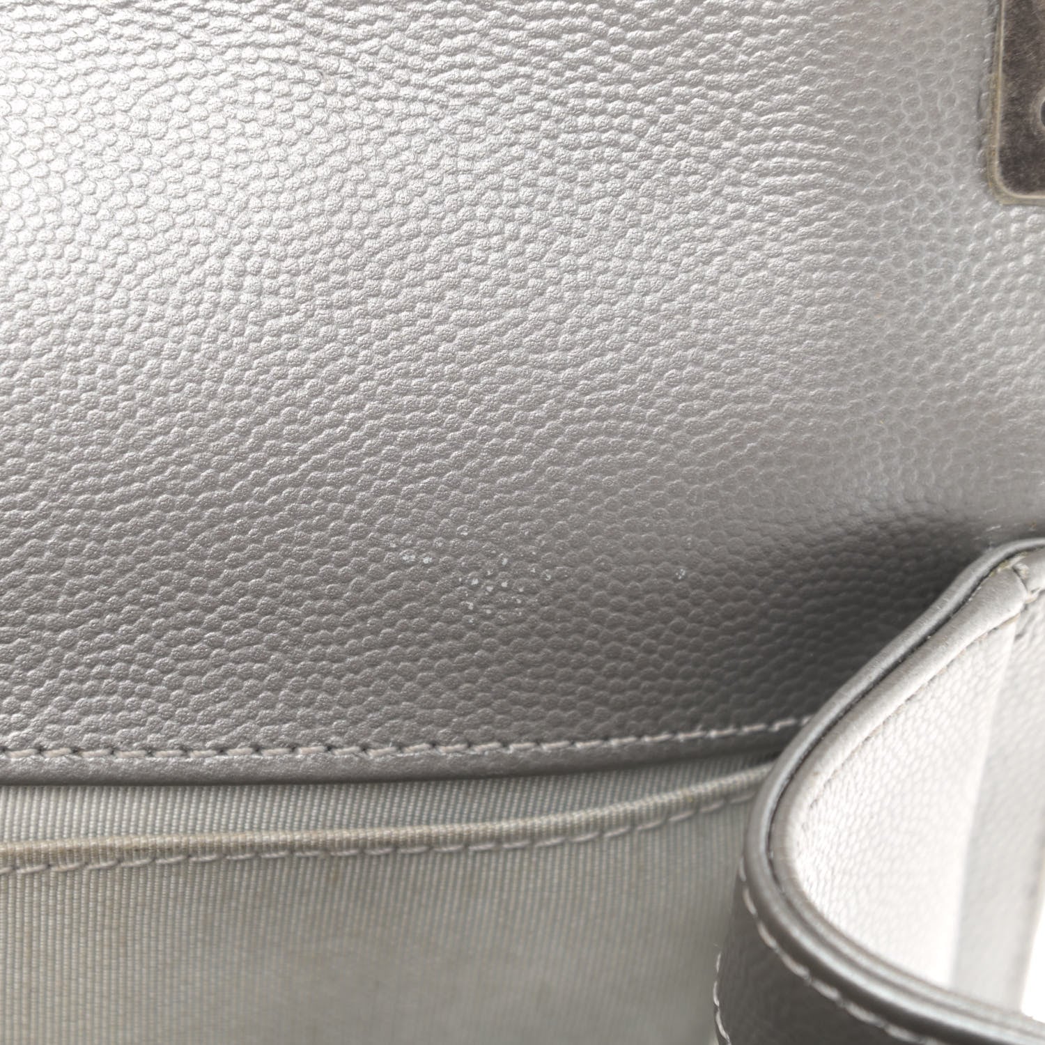 Chanel Metallic Caviar Quilted Medium Boy Flap Silver 14 of 16