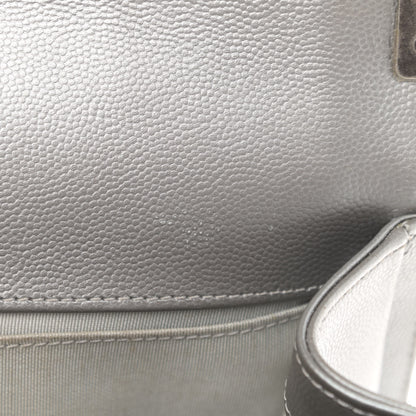 Chanel Metallic Caviar Quilted Medium Boy Flap Silver 14 of 16