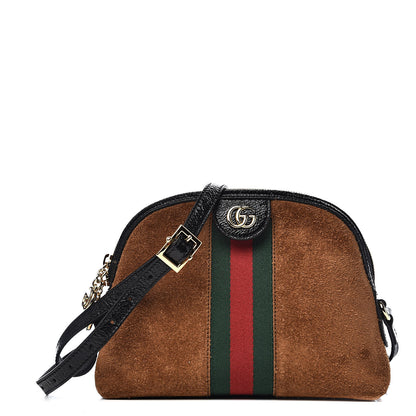Gucci Suede Patent Web Small Ophidia Dome Shoulder Bag Nocciola Black 1 of 10