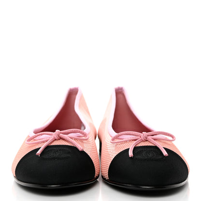 Chanel Sequin Grosgrain Cap Toe Ballerina Flats 41 Pink Black 2 of 9