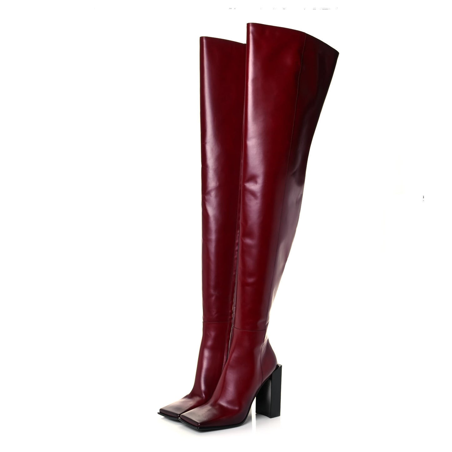 Calfskin Quadro Over The Knee Boots 38 Rouge
