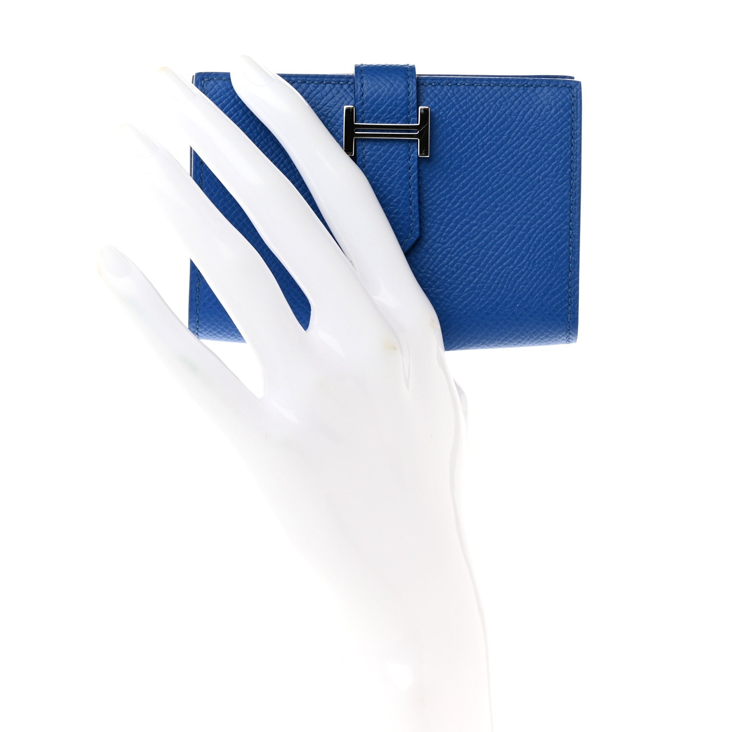 Hermes Epsom Bearn Card Holder Wallet Bleu Zellige 2 of 7