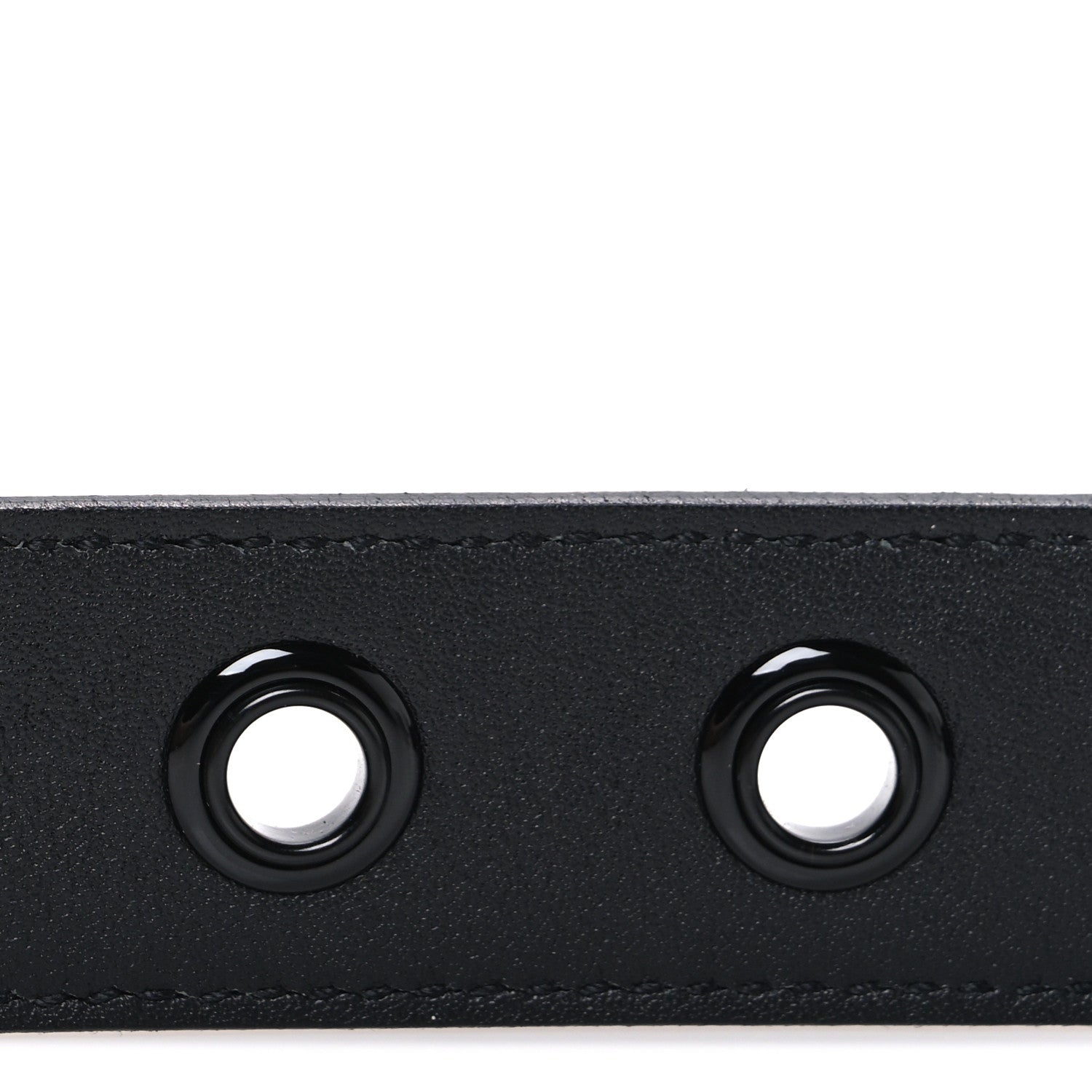Saint Laurent Snakeskin Calfskin Crocodile Embossed Buckle Belt Black 4 of 6