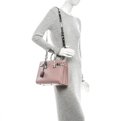 Saint Laurent Calfskin Embossed Python Baby Sac De Jour Powder Pink 2 of 6