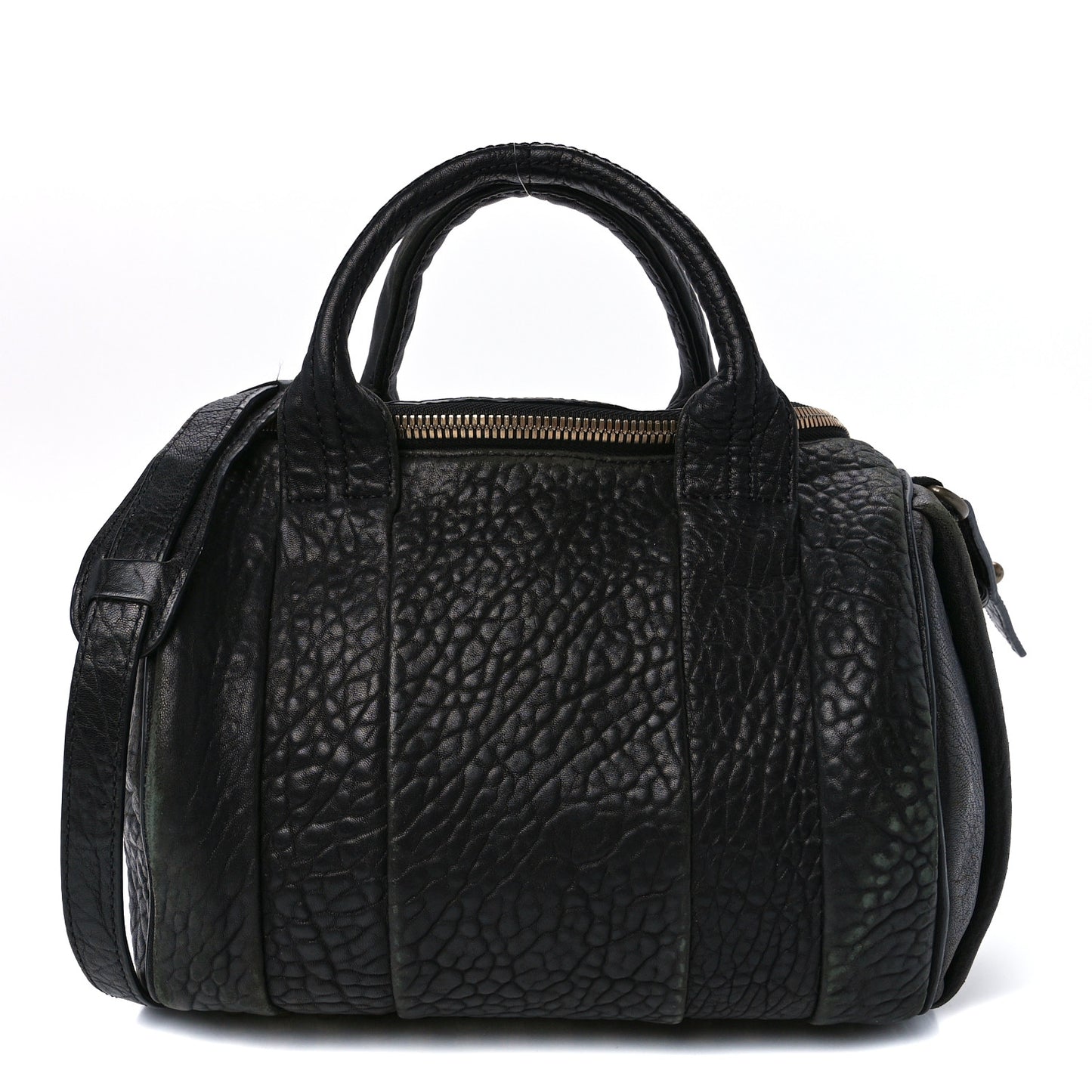 Pebbled Lambskin Rockie Black Antique Brass Hardware