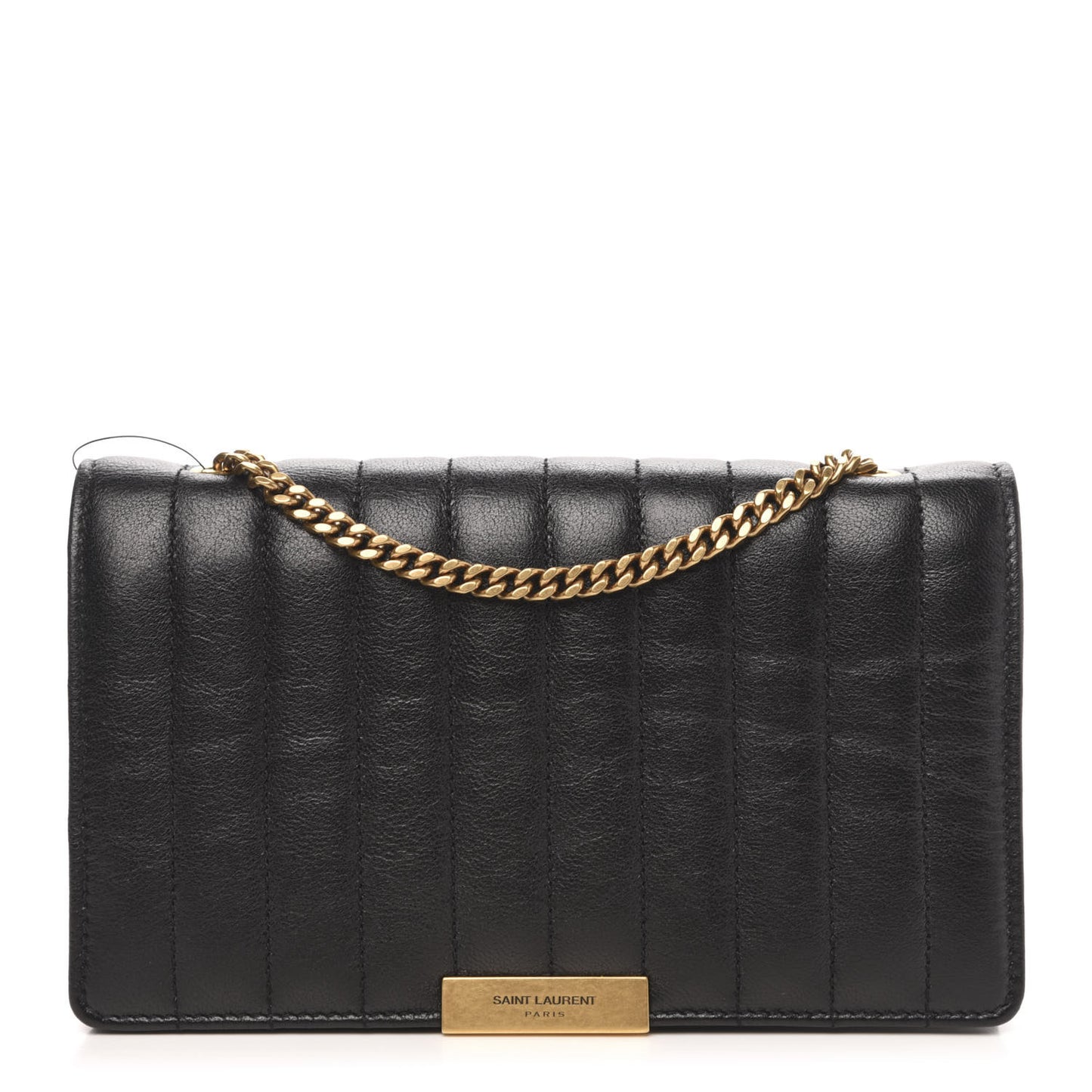 Lambskin Matelasse Amalia Chain Shoulder Bag Black