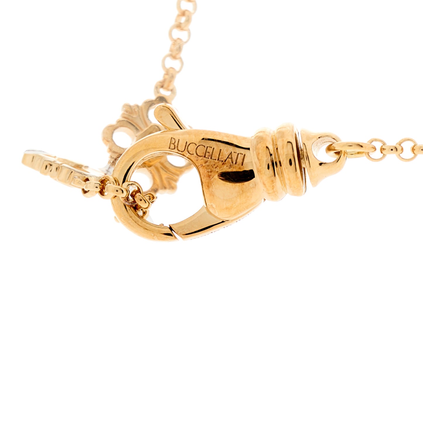 18K Yellow Gold Enamel Opera Tulle Necklace Blue