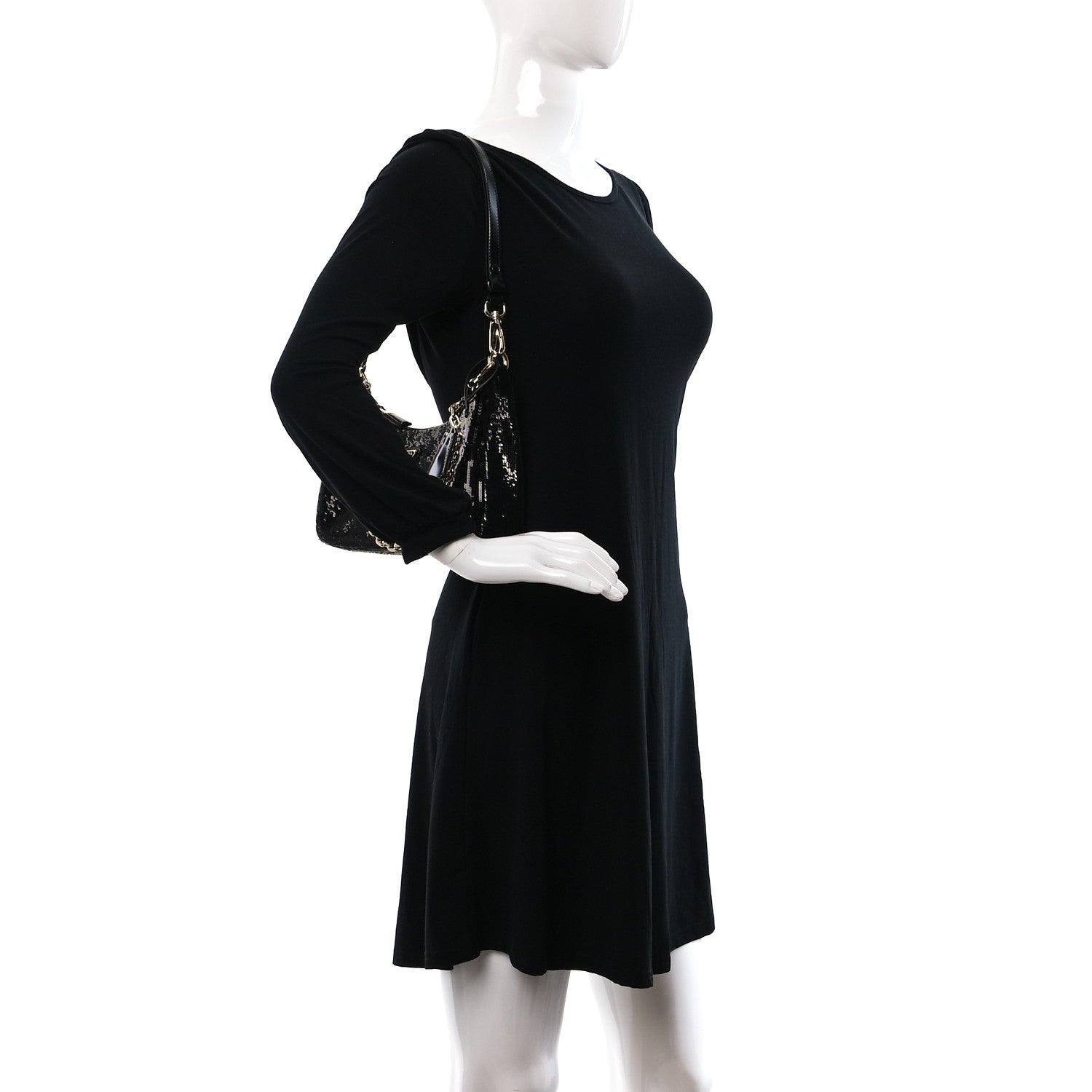 Prada Sequin Mini Re-Edition 2000 Shoulder Bag Black 2 of 10