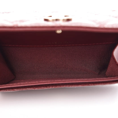 Chanel Calfskin Camellia Embossed Quilted Card Holder Burgundy 5 of 8