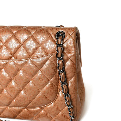 Chanel Metallic Caviar Quilted Jumbo Double Flap Copper 17 of 24