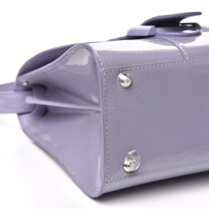 Delvaux Patent Grained Calfskin Mini Brillant Satchel Light Purple 7 of 11