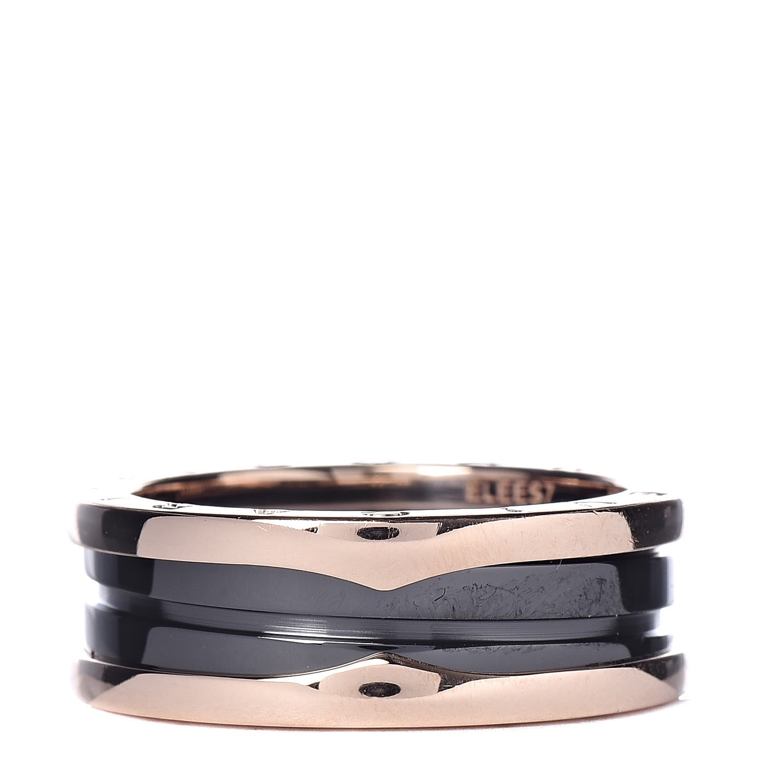 Bulgari 18K Rose Gold Black Ceramic B.Zero1 Two-Band Ring 62 10 3 of 7