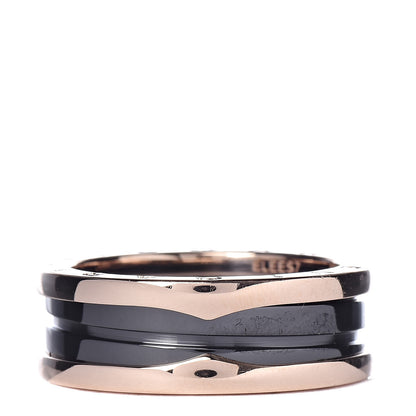 Bulgari 18K Rose Gold Black Ceramic B.Zero1 Two-Band Ring 62 10 3 of 7