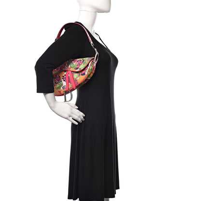 Christian Dior Canvas Floral Saddle Bag Multicolor 2 of 10