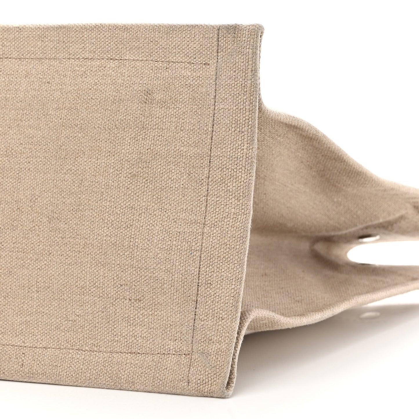 Linen Calfskin Small Rive Gauche Tote Greggio Natural