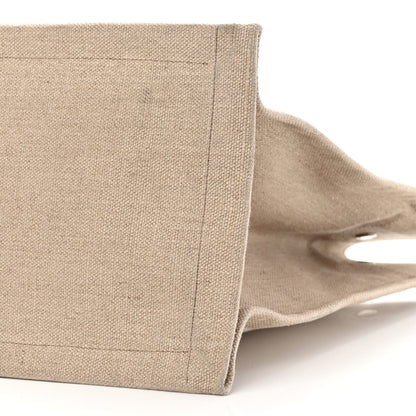 Saint Laurent Linen Calfskin Small Rive Gauche Tote Greggio Natural 10 of 16