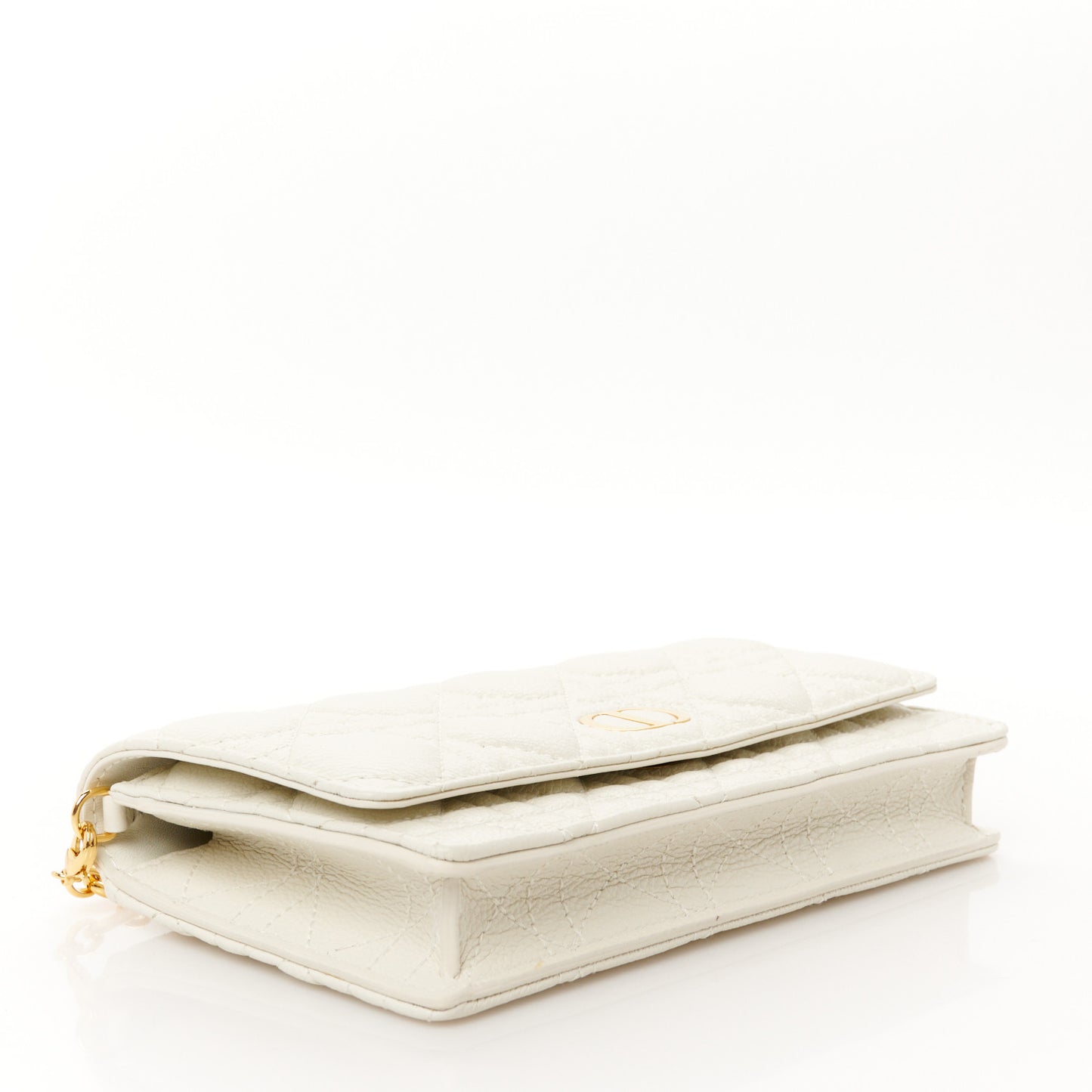 Supple Calfskin Caro Pouch with Chain Latte