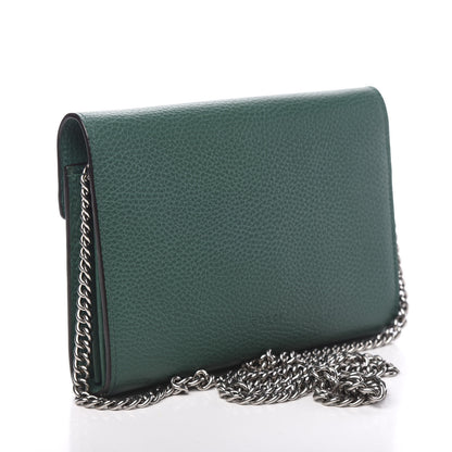 Gucci Calfskin Mini Dionysus Chain Wallet Emerald 2 of 9