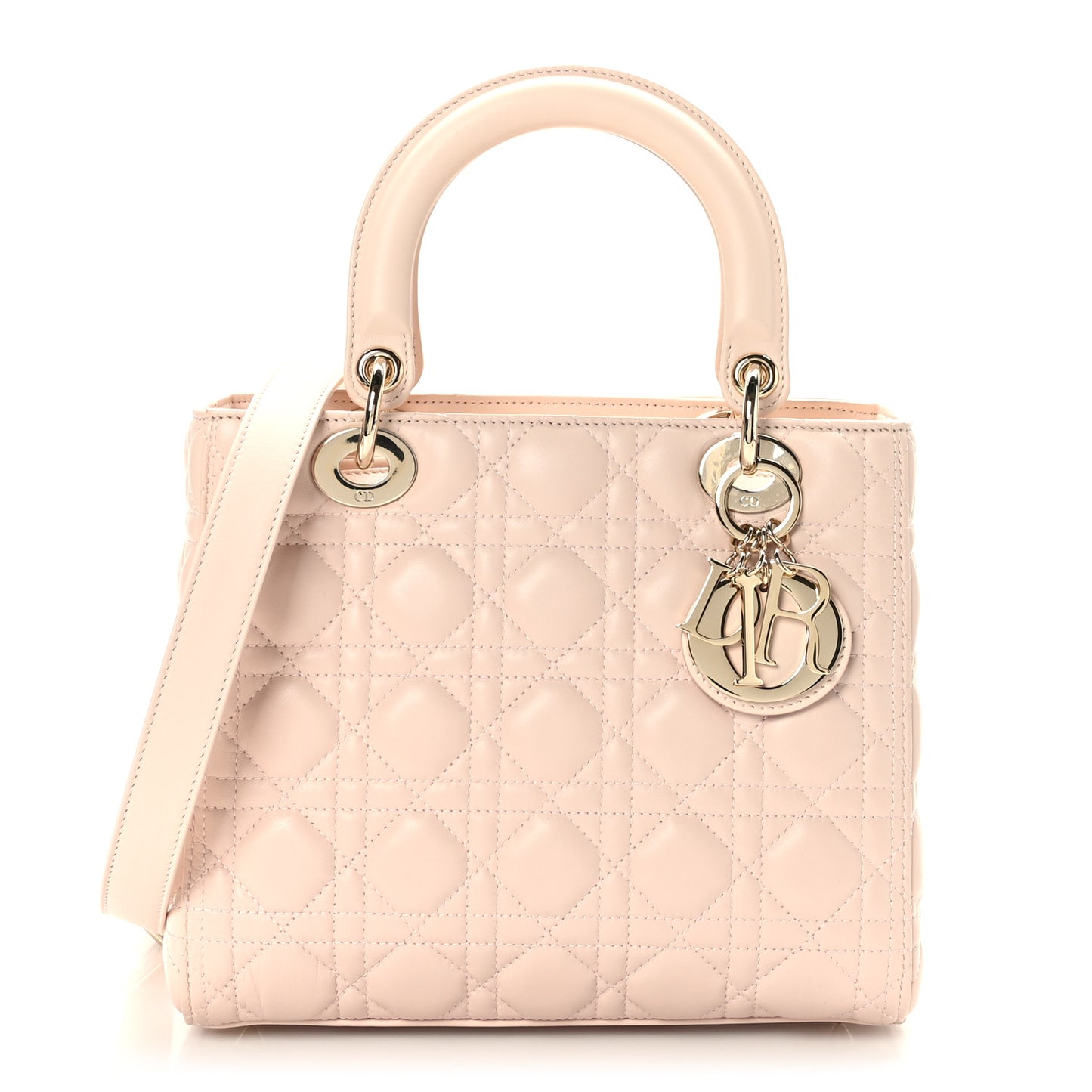 Lambskin Cannage Medium Lady Dior Light Pink