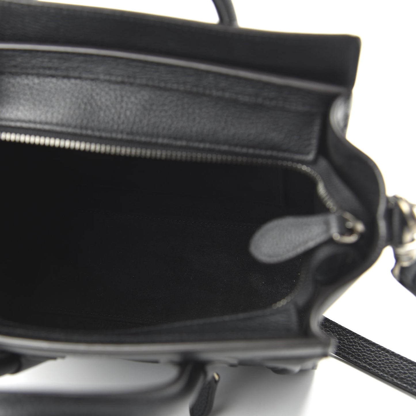 Drummed Calfskin Nano Luggage Black