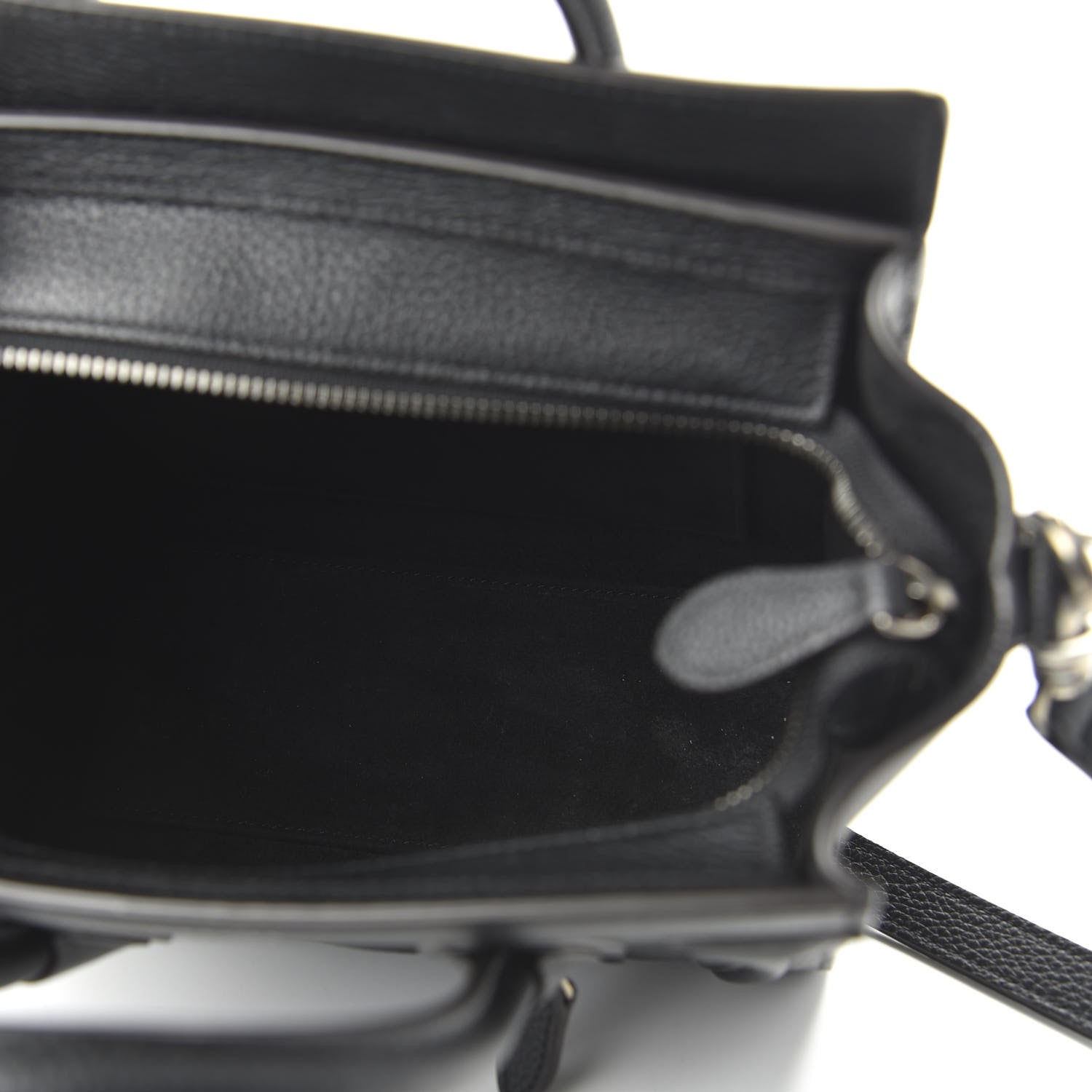 Celine Drummed Calfskin Nano Luggage Black 5 of 9
