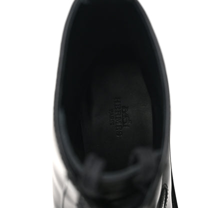 Hermes Glossed Calfskin Funk Ankle Boots 39.5 Black 7 of 8