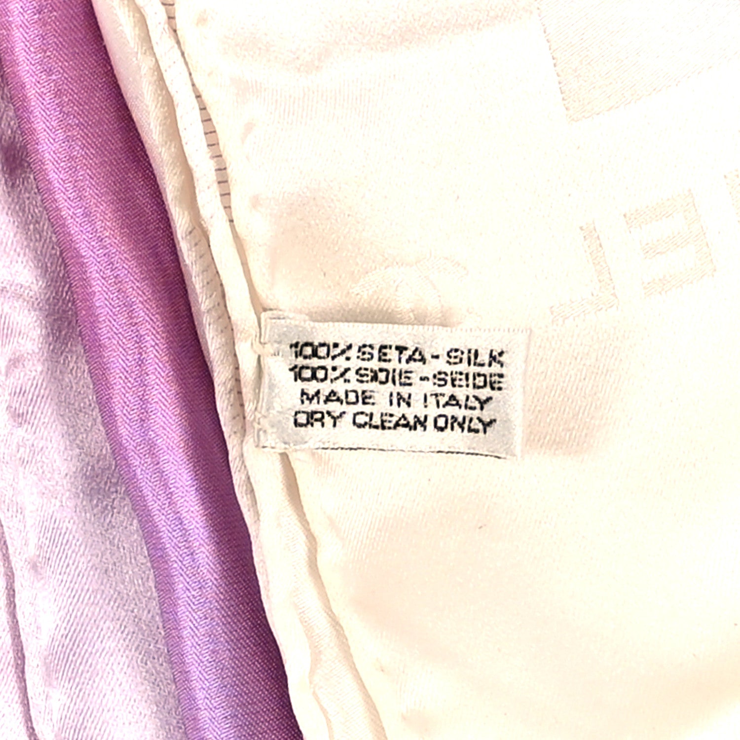 Chanel Silk CC Tie Dye Long Scarf Pink White Multicolor 4 of 4