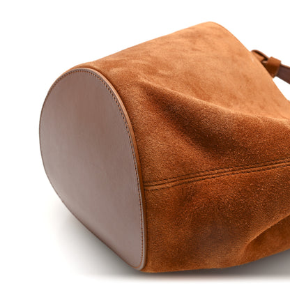 Khaite Suede Calfskin Mini Lotus Tote Caramel 9 of 9