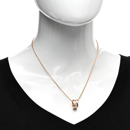 Bulgari 18K Rose Gold Ceramic B.Zero1 Open Legends Pendant Necklace White 2 of 4