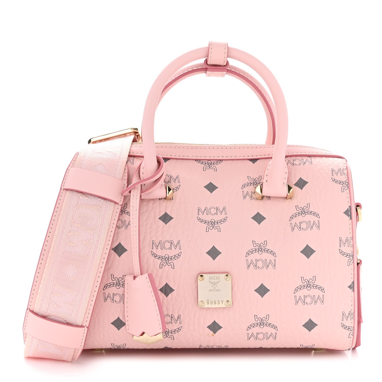 MCM Visetos Essential Boston Bag Powder Pink 1 of 14
