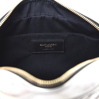 Saint Laurent Metallic Calfskin Matelasse Monogram Lou Camera Bag Platino 7 of 8