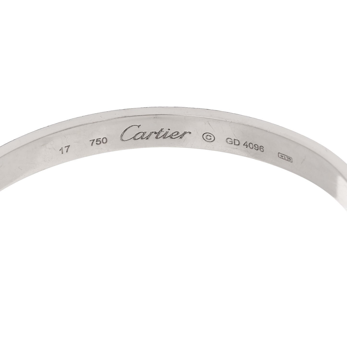 18K White Gold LOVE Bracelet 17