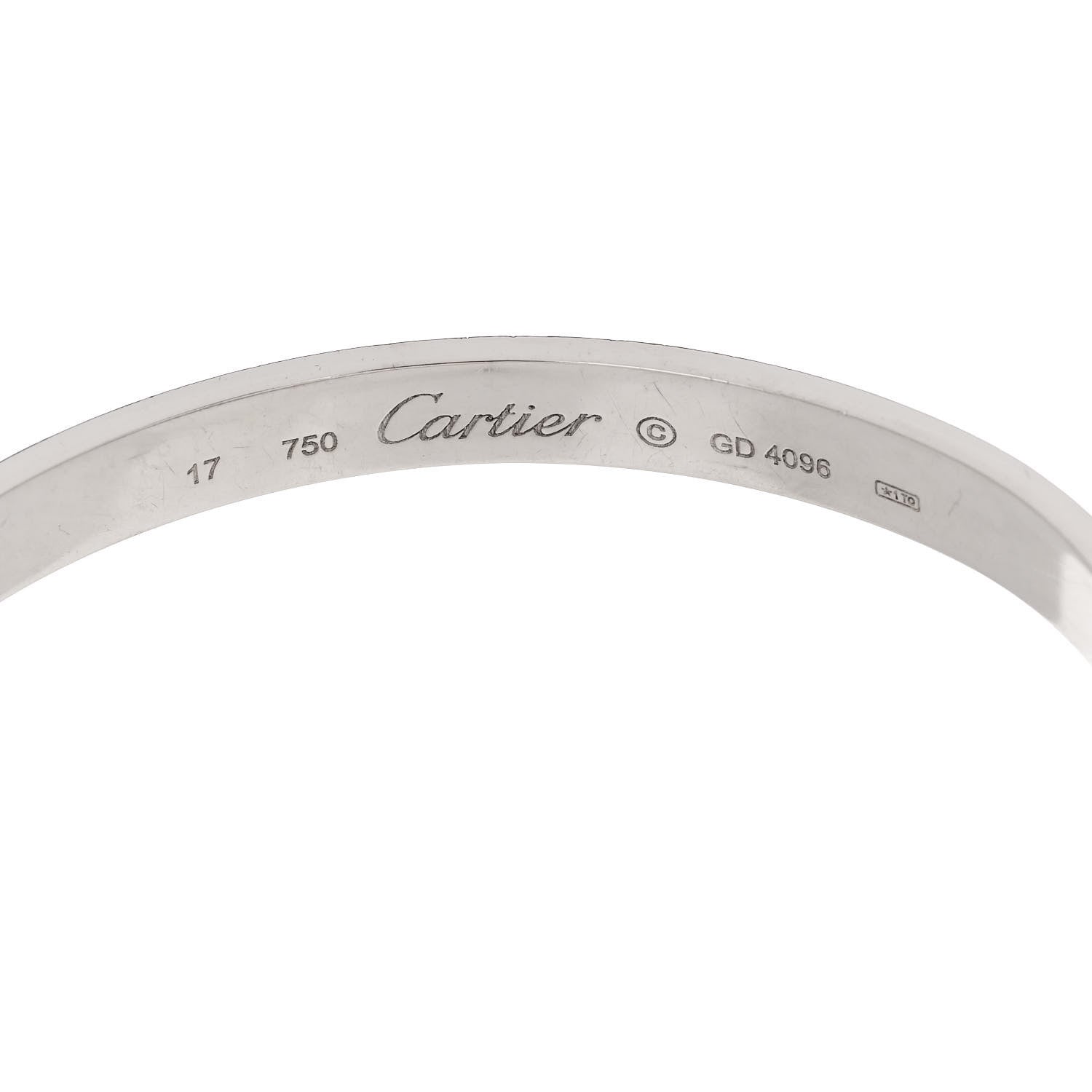 Cartier 18K White Gold LOVE Bracelet 17 6 of 8
