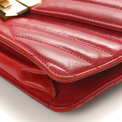 Chanel Calfskin Chevron Quilted Gabrielle Flap Red 9 of 9