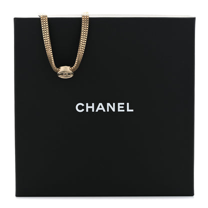 Chanel Metal Chain Link CC Medallion Choker Necklace Gold 7 of 7