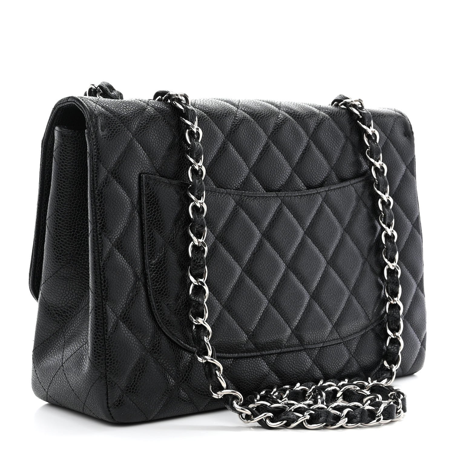 Chanel Caviar Quilted Jumbo Single Flap Black 4 of 11