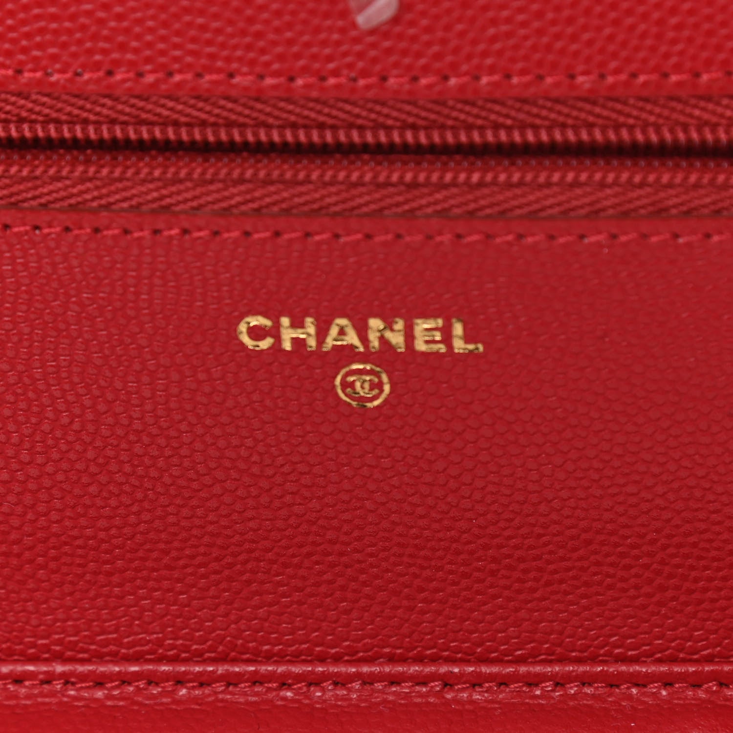Chanel Caviar Quilted Wallet On Chain WOC Red 6 of 11