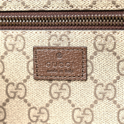 Gucci GG Supreme Monogram Textured Dollar Calfskin Web Savoy Duffle Bag Beige Ebony 6 of 9
